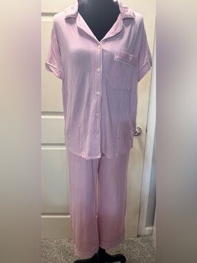 Auden - Light Pink Striped Two-Piece Pajama Set